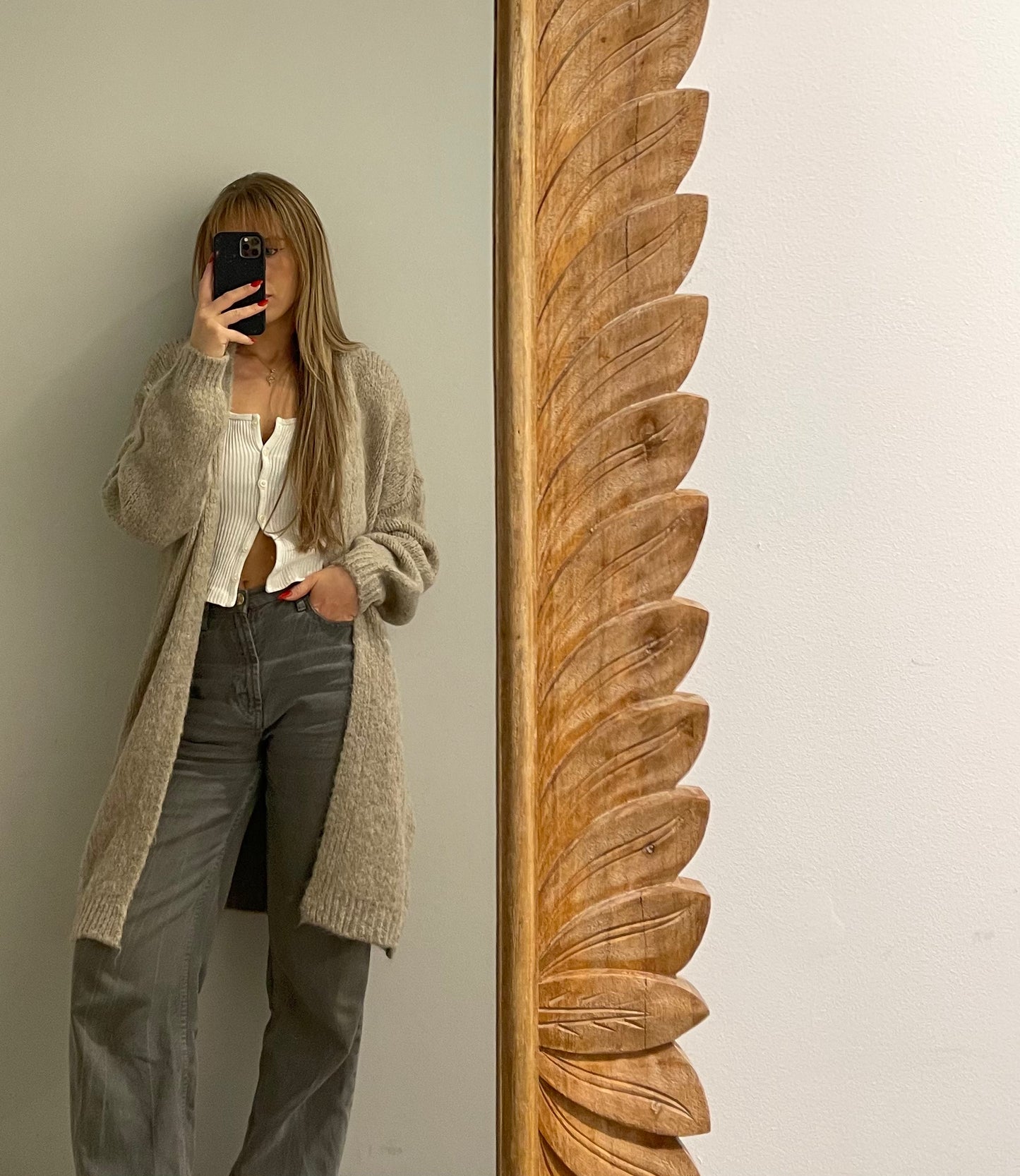 Cozy Cardigan Long Beige