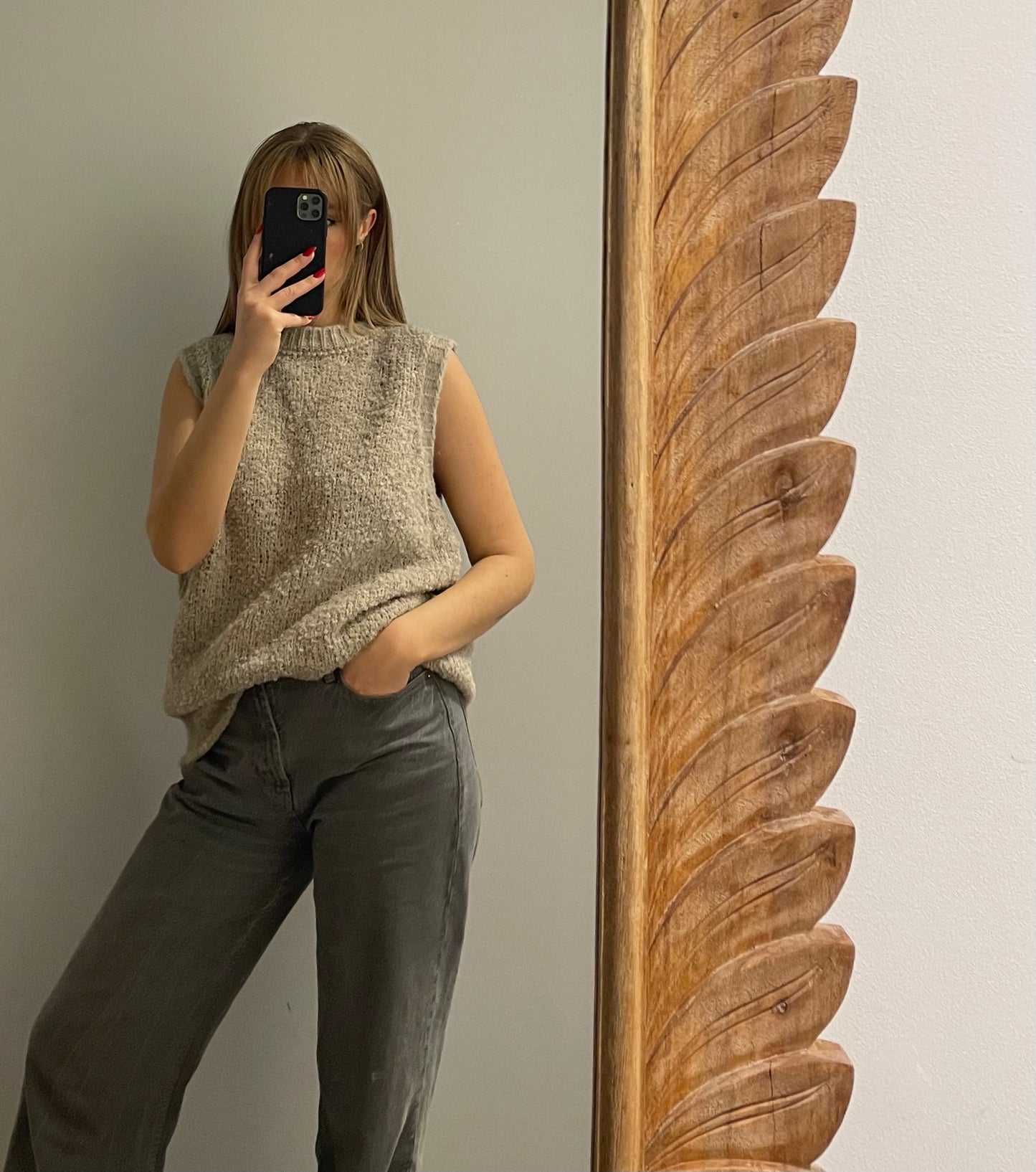 Strick Pullunder Beige