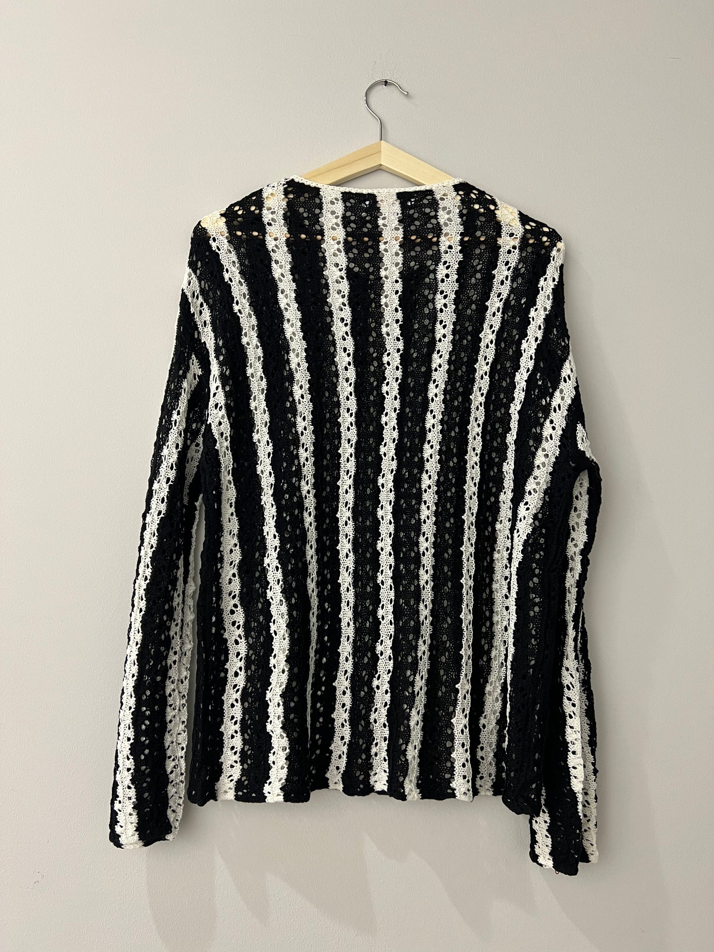 Häkel Top Striped Black/White