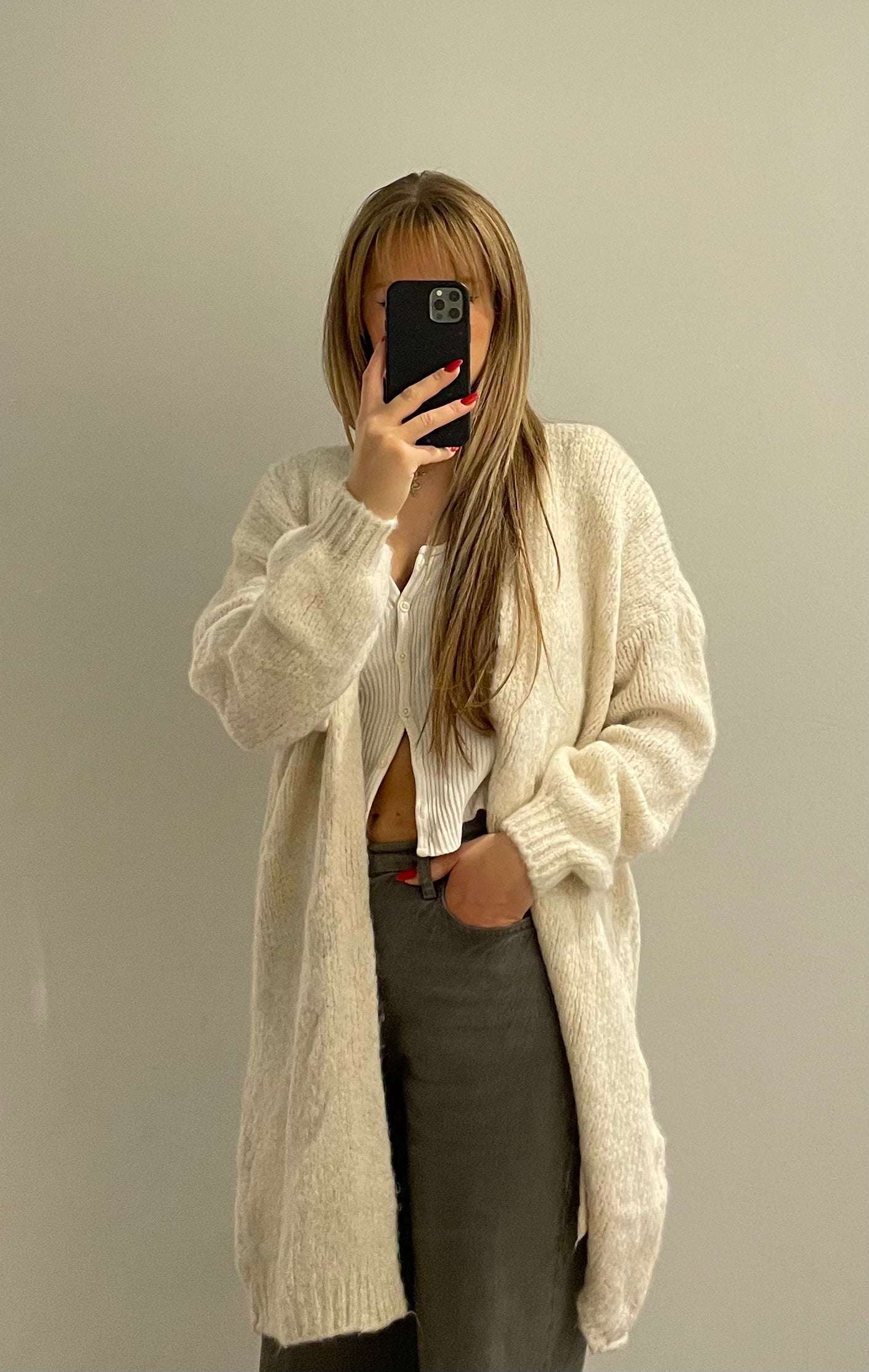 Cozy Cardigan Long Off-White