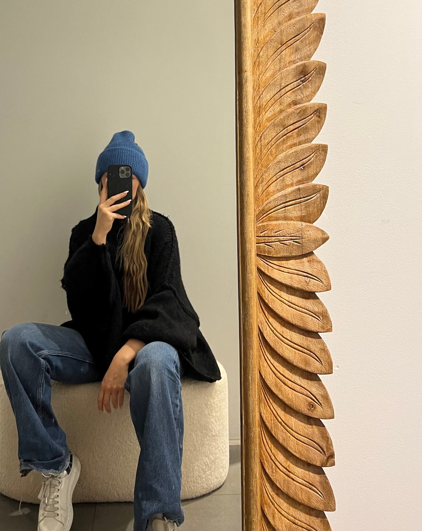 Pullover Cozy Knit High Neck Black