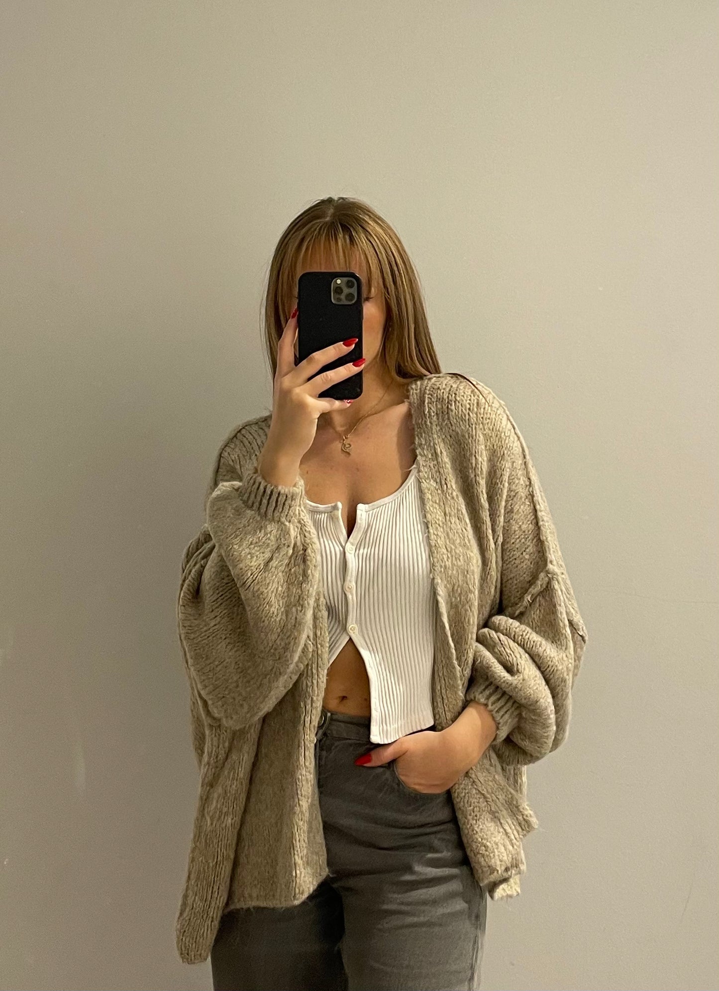 Cozy Cardigan Kurz Beige