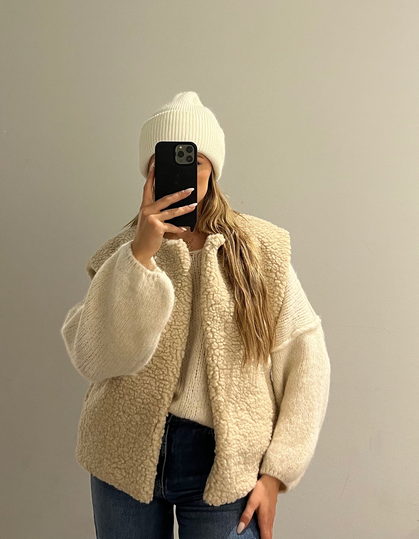 Teddy Vest Cozy Off-White
