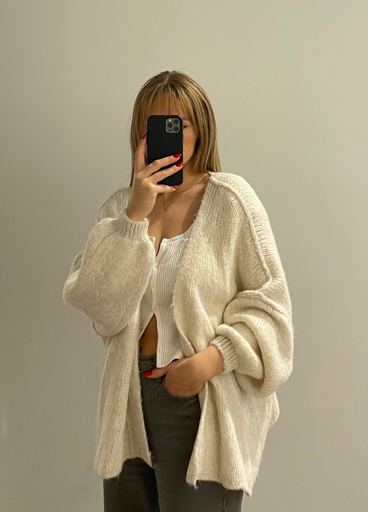 Cozy Cardigan Kurz Off-White