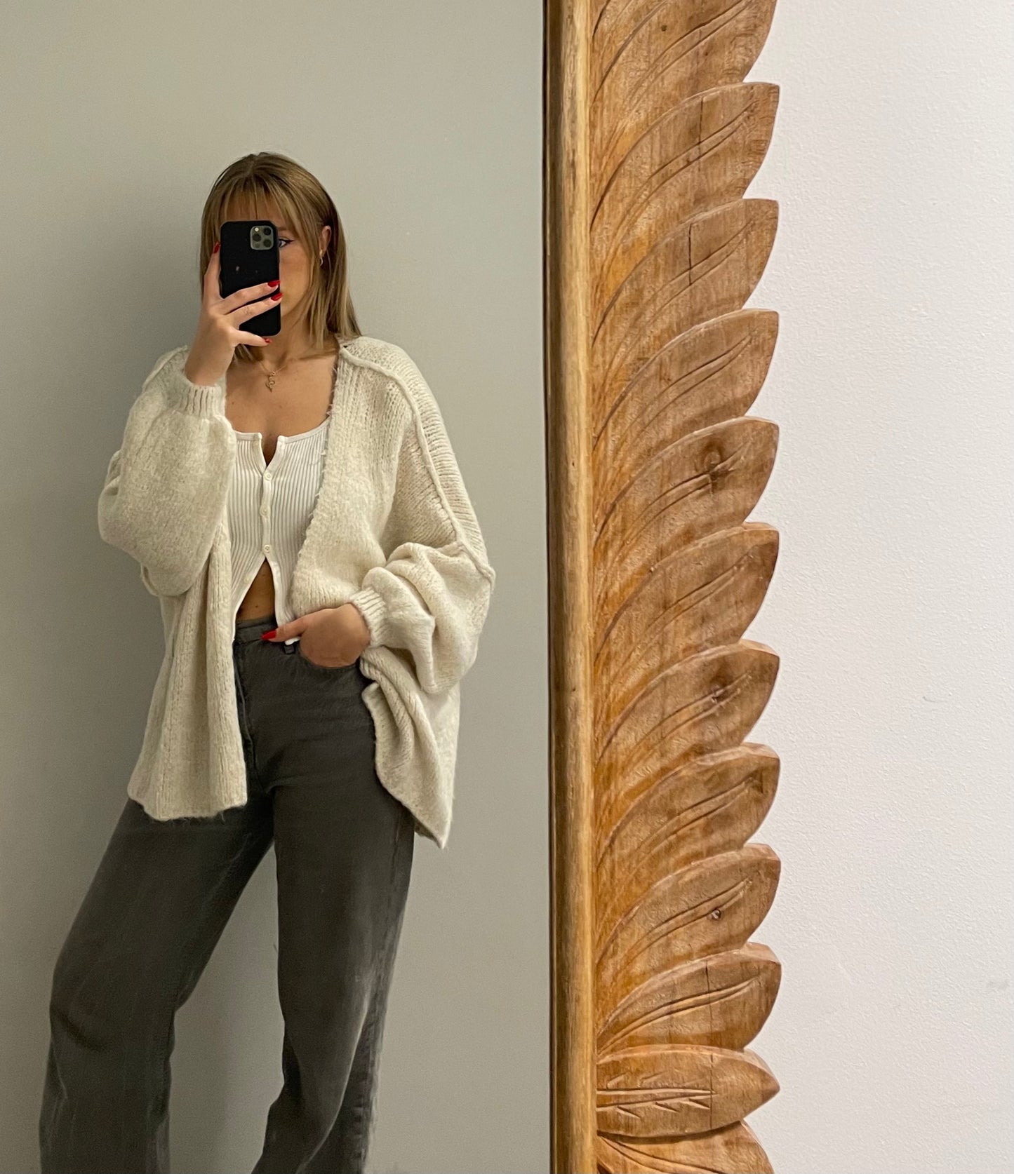 Cozy Cardigan Kurz Off-White