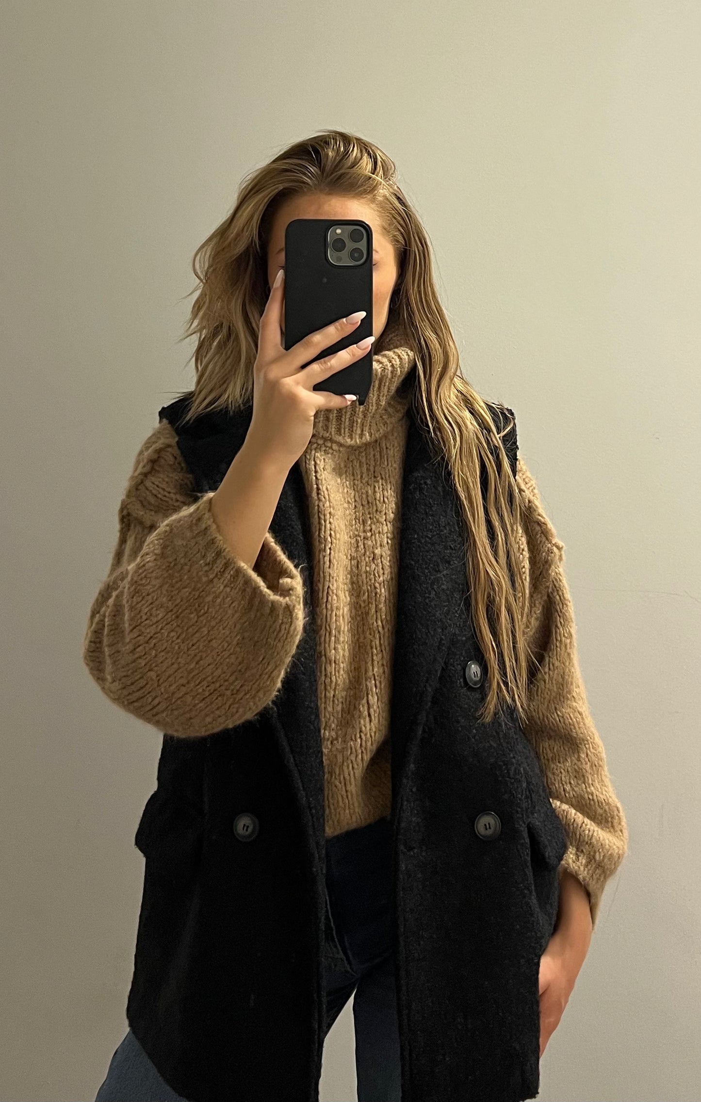 Winter Vest Black Melange