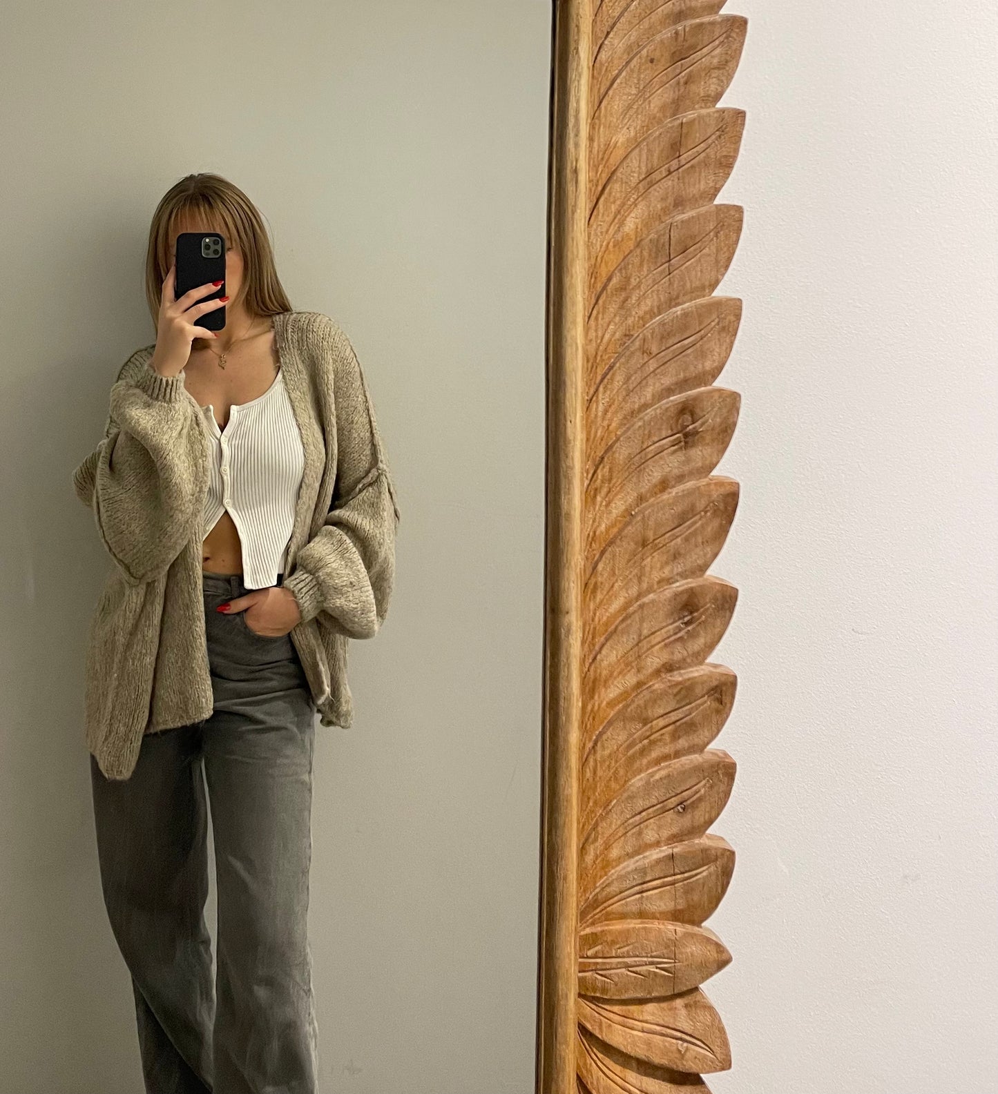 Cozy Cardigan Kurz Beige