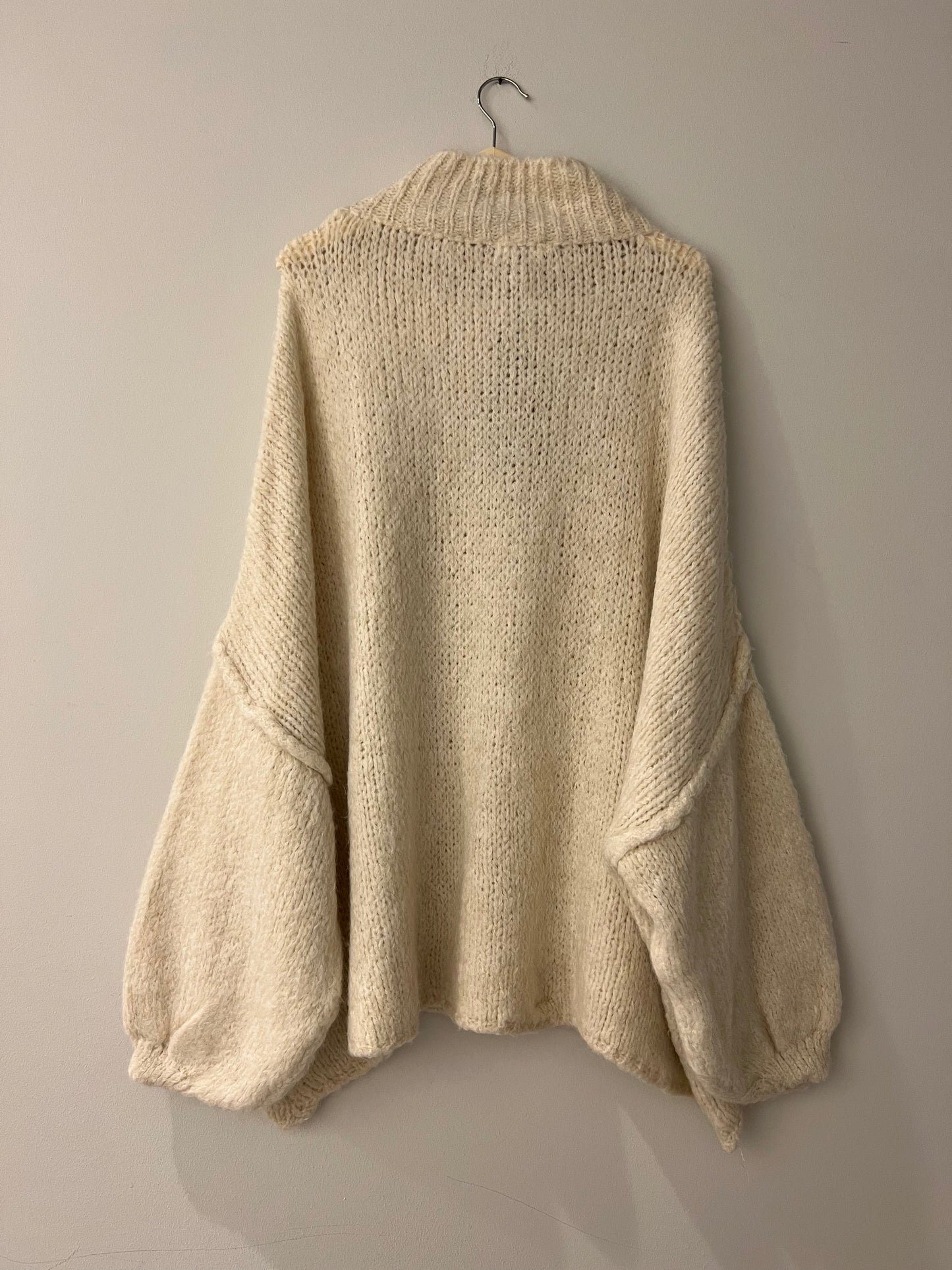 Pullover Cozy Knit High Neck Off-White