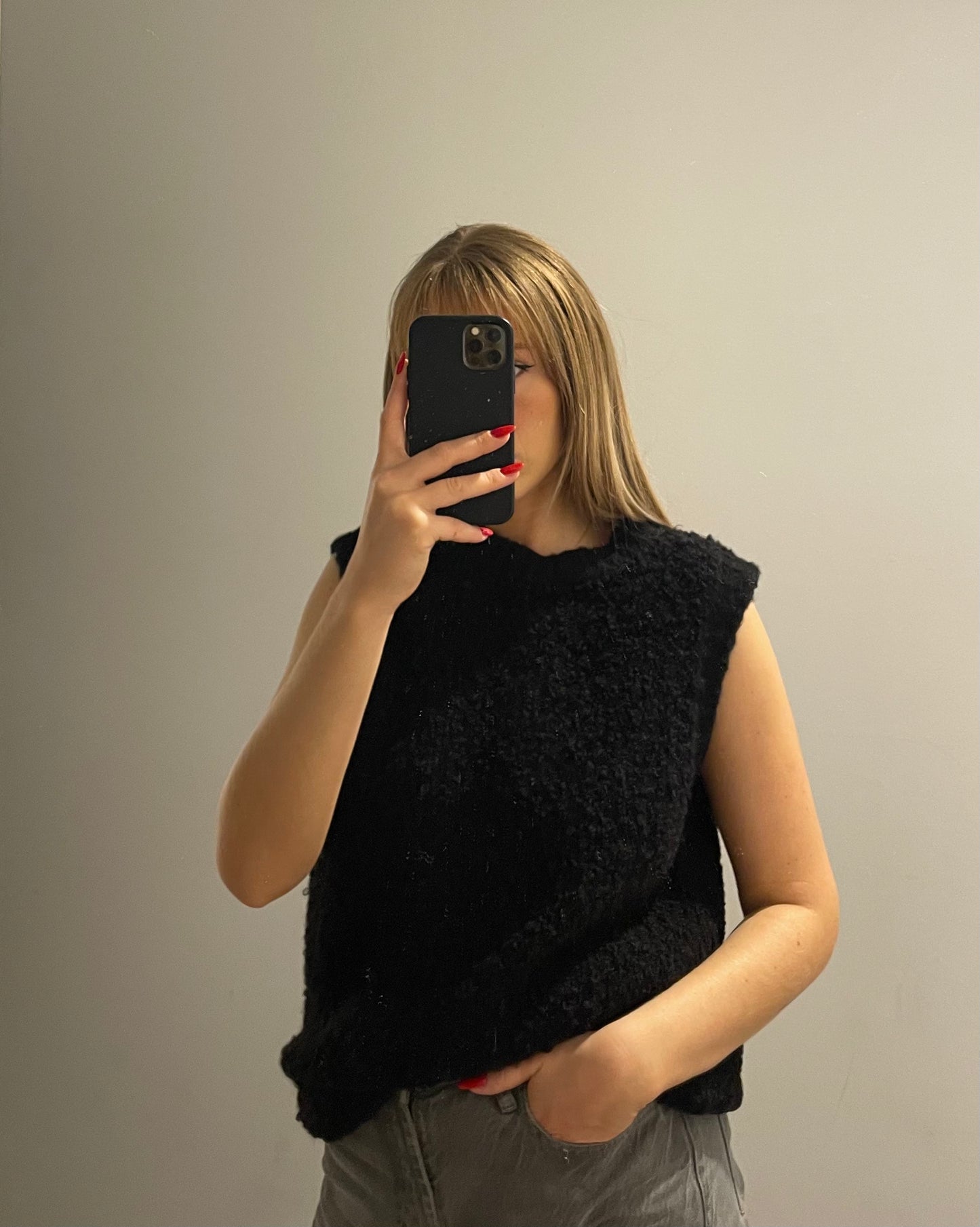 Strick Pullunder Black