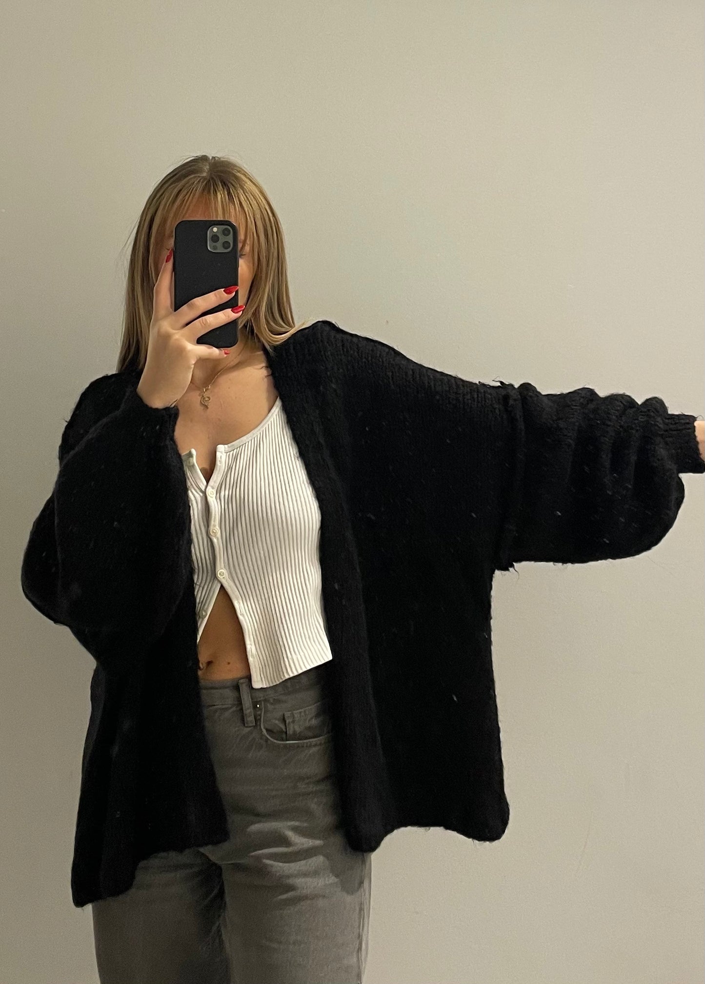 Cozy Cardigan Kurz Black