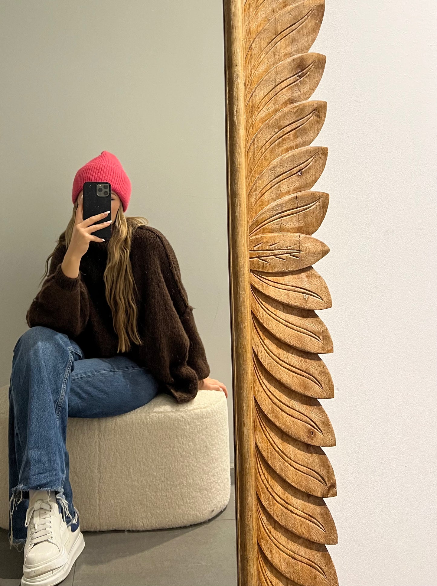 Pullover Cozy Knit High Neck Brown