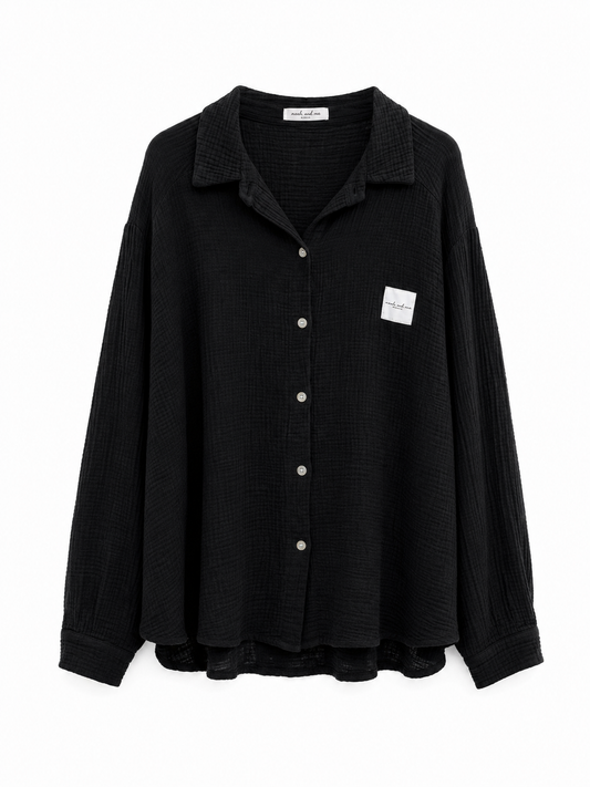 Musselin Bluse Black
