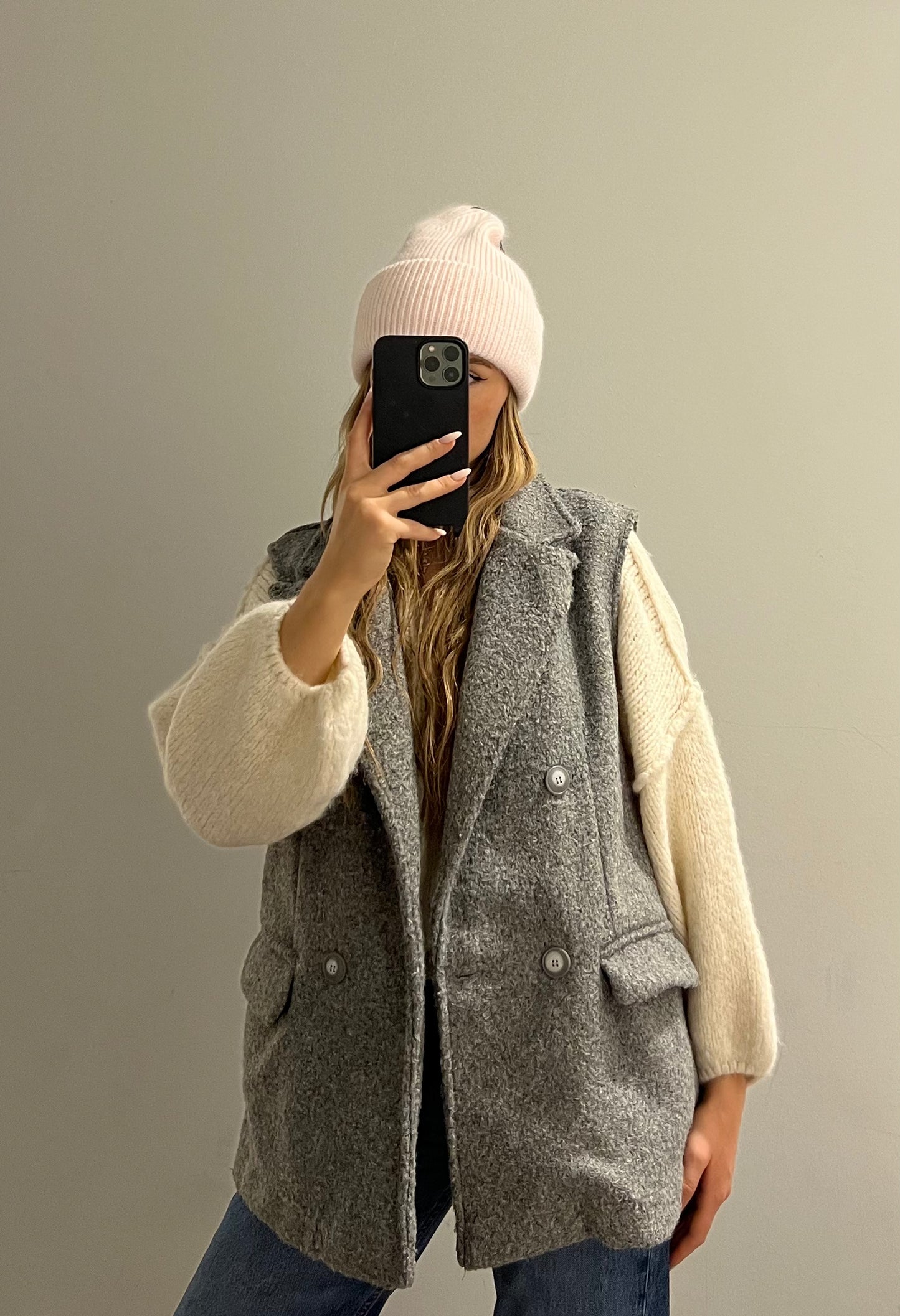 Winter Vest Grey Melange