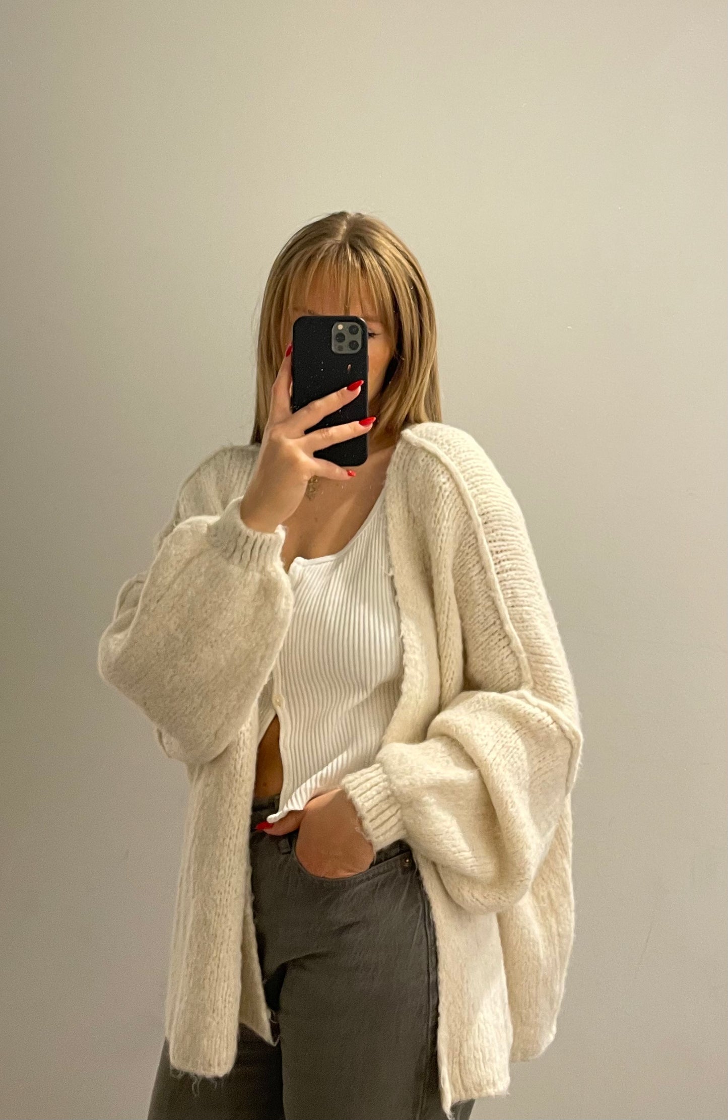 Cozy Cardigan Kurz Off-White