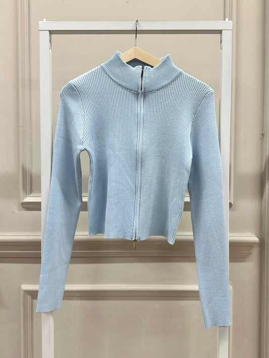 Cropped Zipup Cardigan
