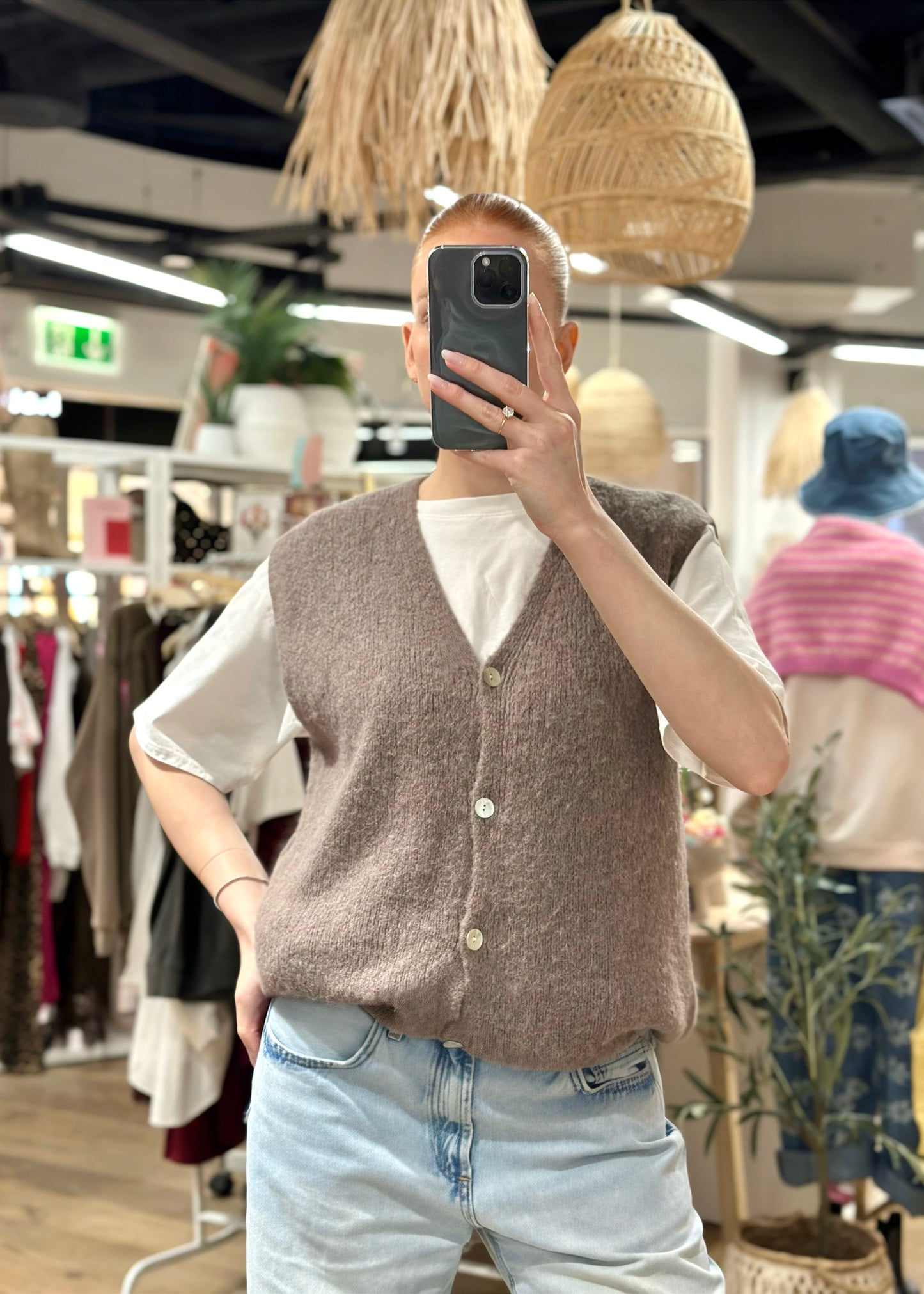 Alpaka Weste in Taupe