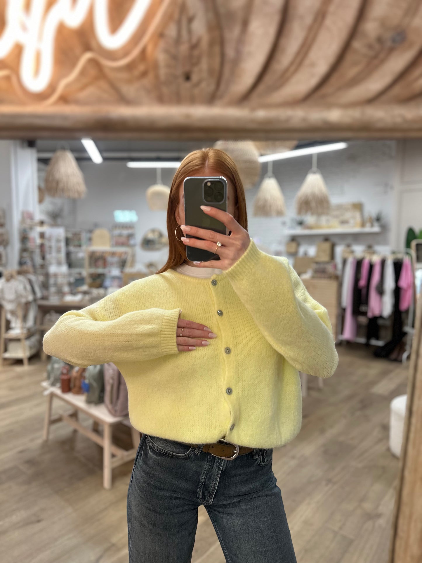 Alpaka Cardigan in Gelb