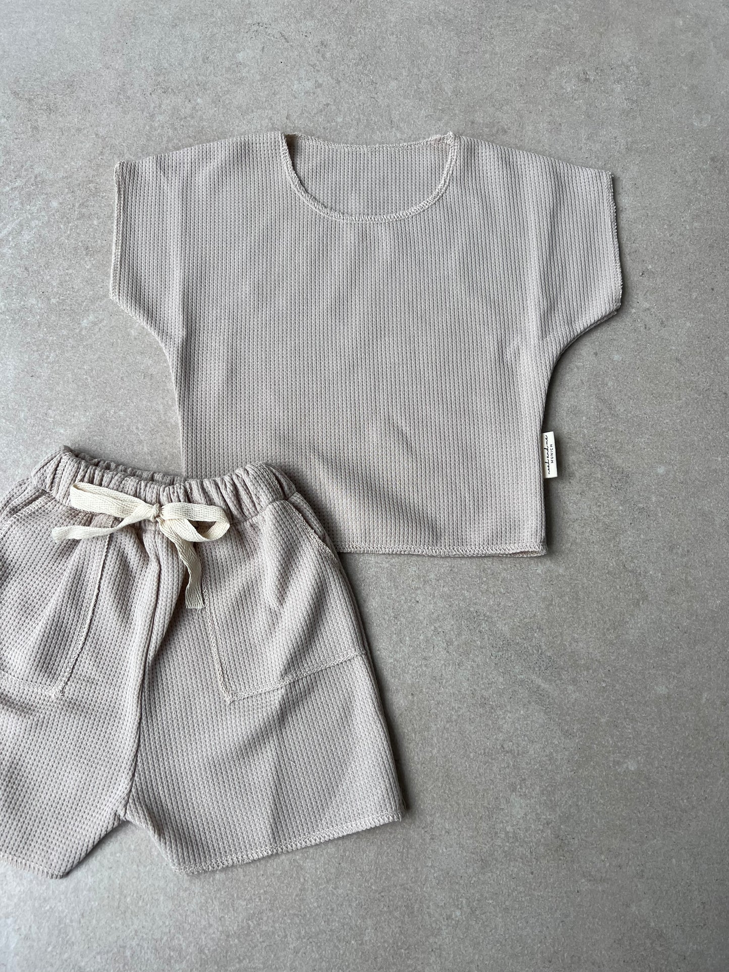 WAFFLE OVERSIZE SET BEIGE