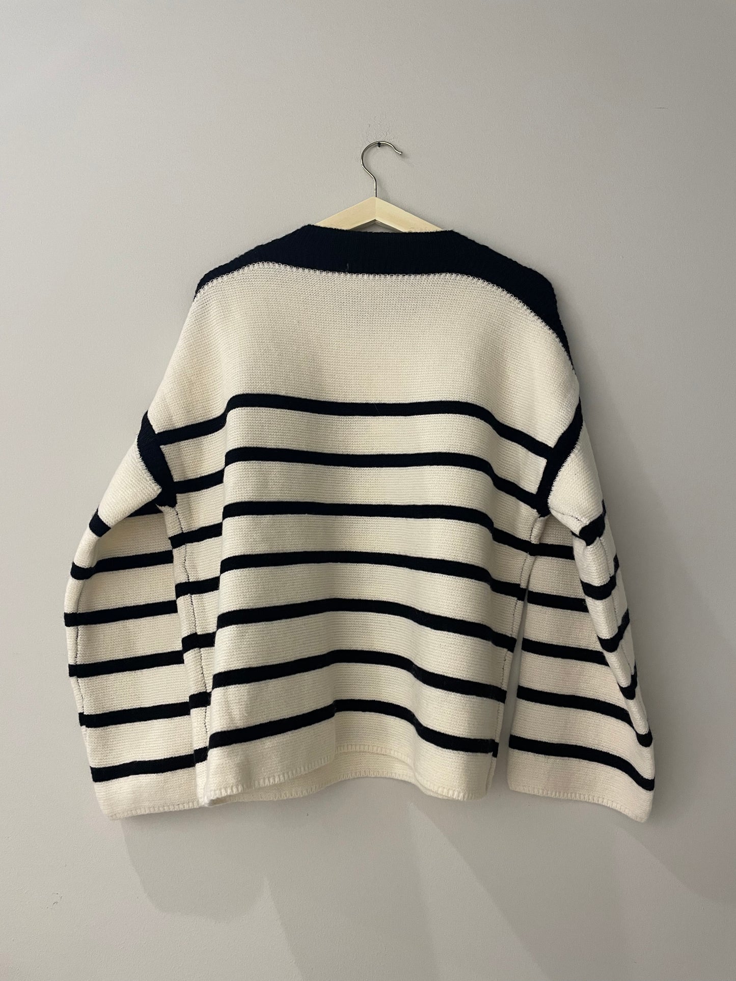 Knit Pullover Striped Black/White