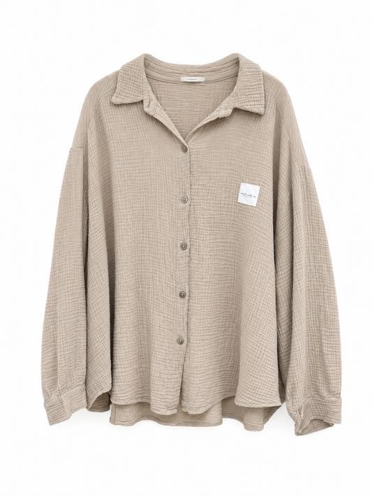 Musselin Bluse Beige