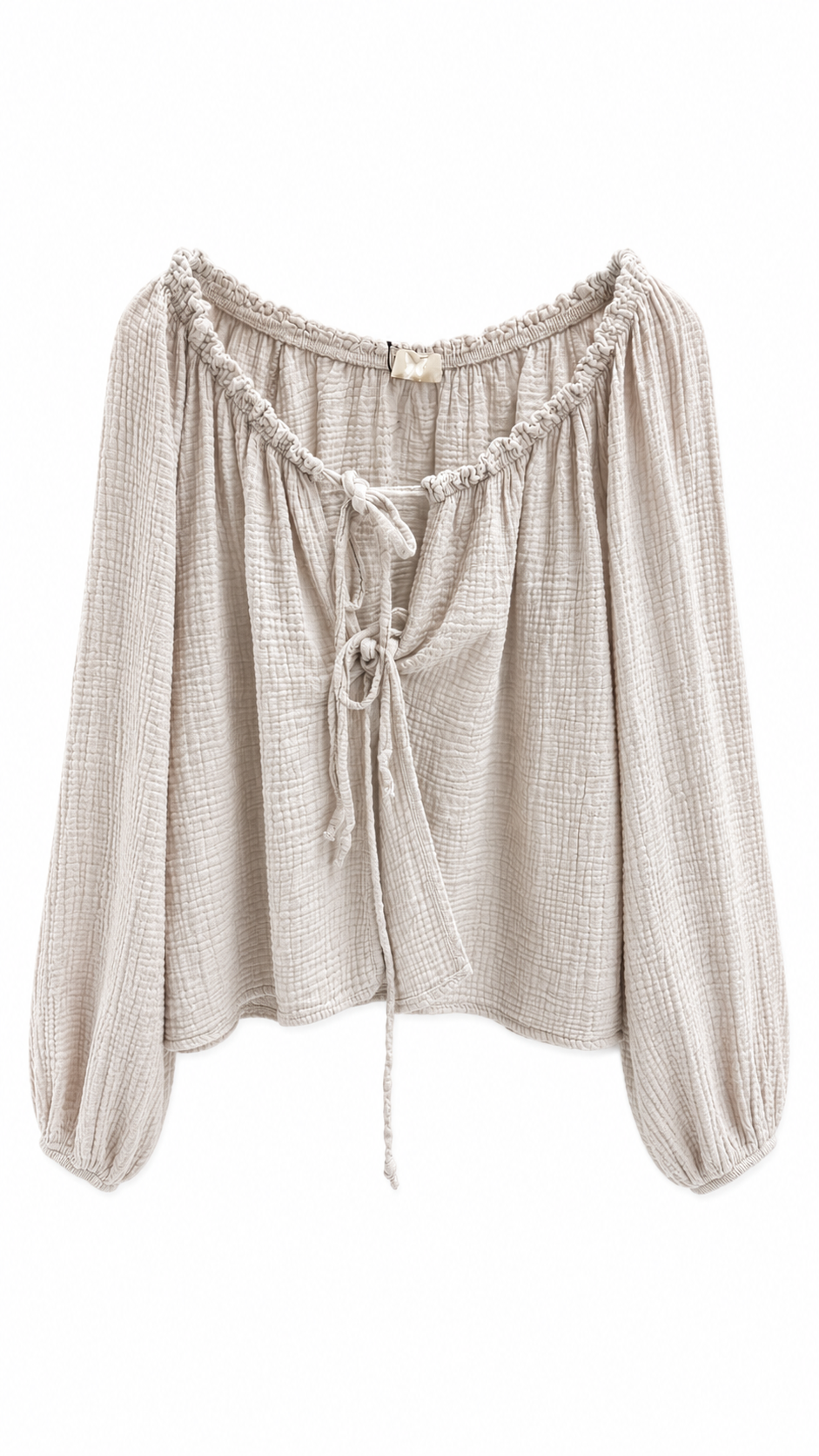 Musselin Bluse beige