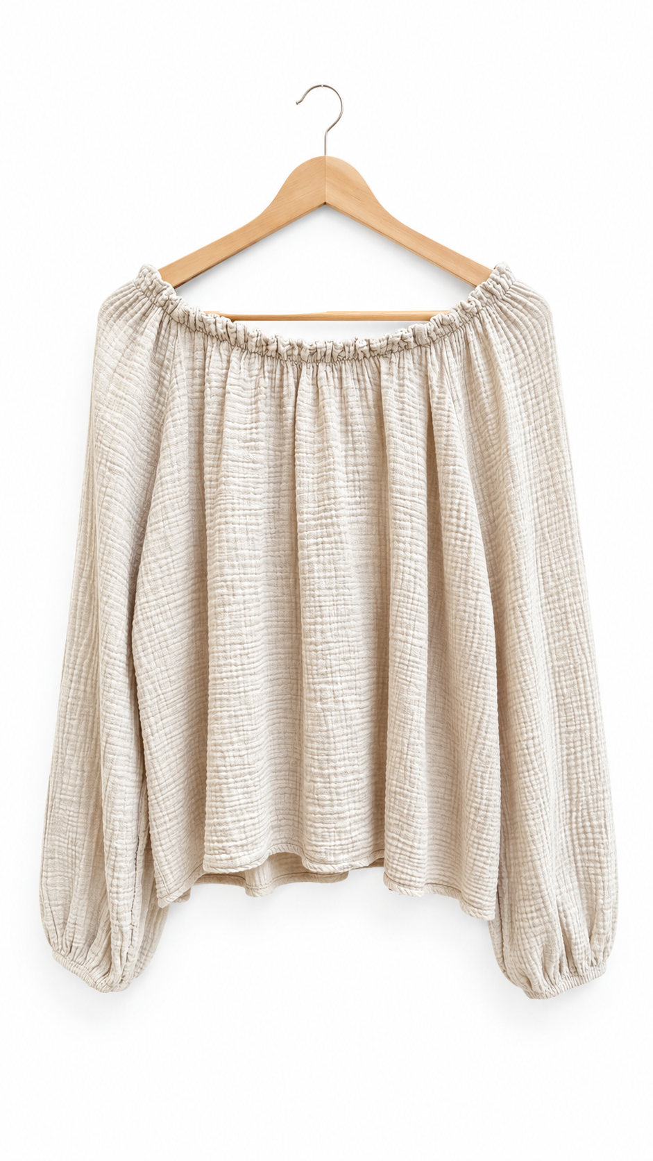 Musselin Bluse beige