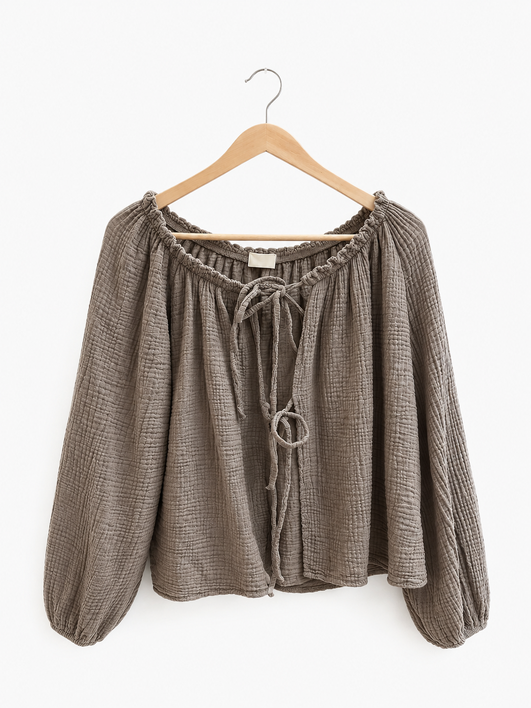 Musselin Bluse taupe