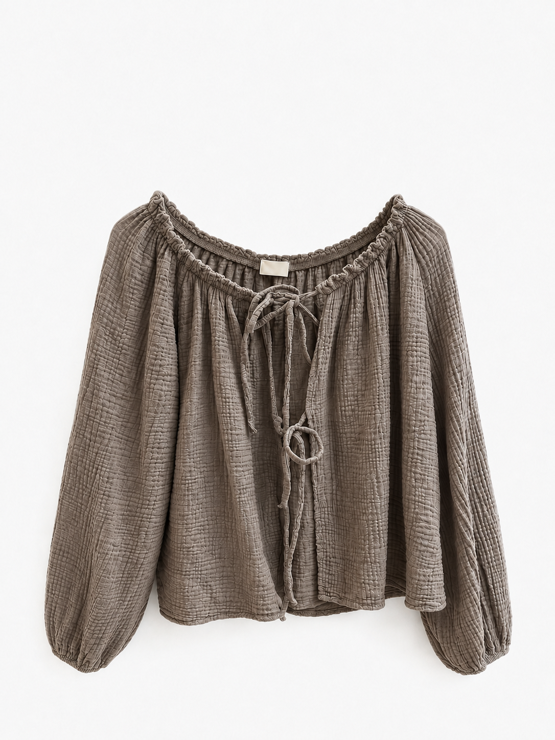 Musselin Bluse taupe