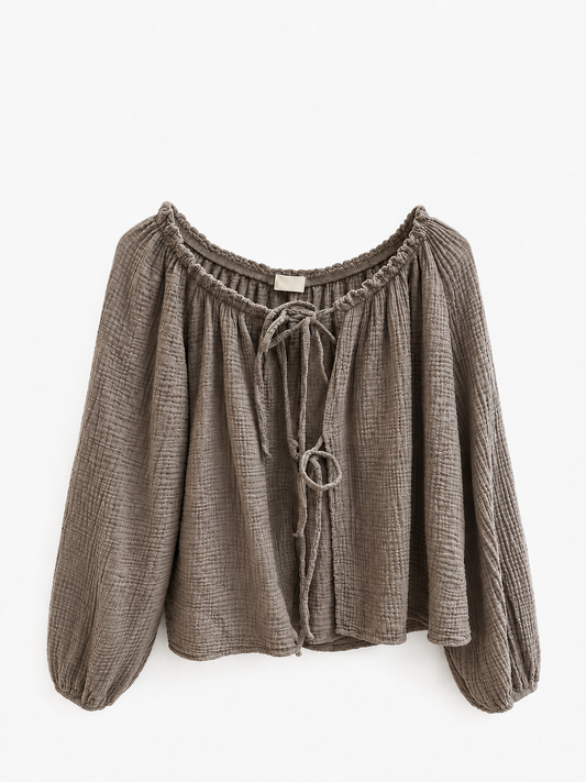 Musselin Bluse taupe