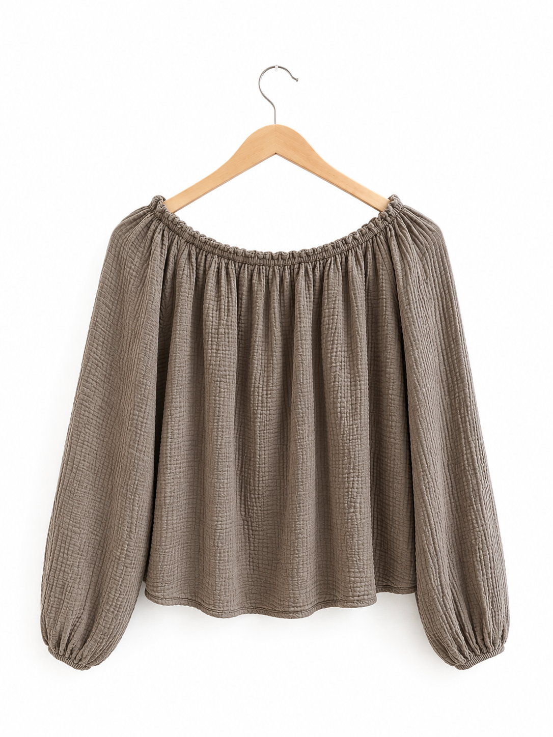 Musselin Bluse taupe