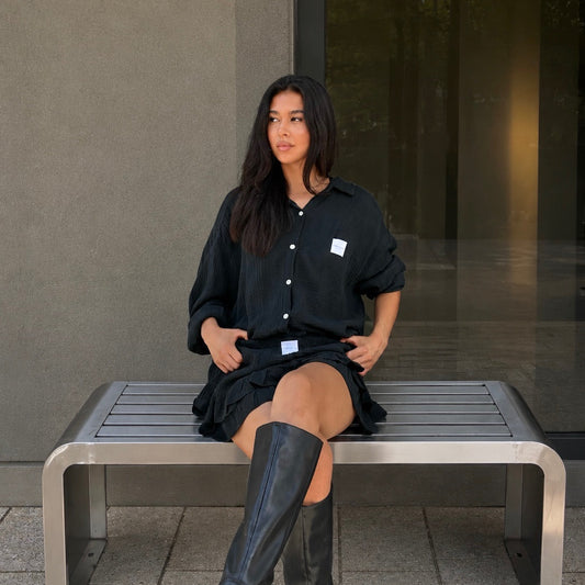 Musselin Bluse Black