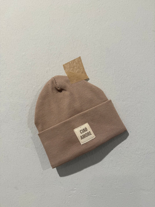Beanie CIAO AMORE dark beige