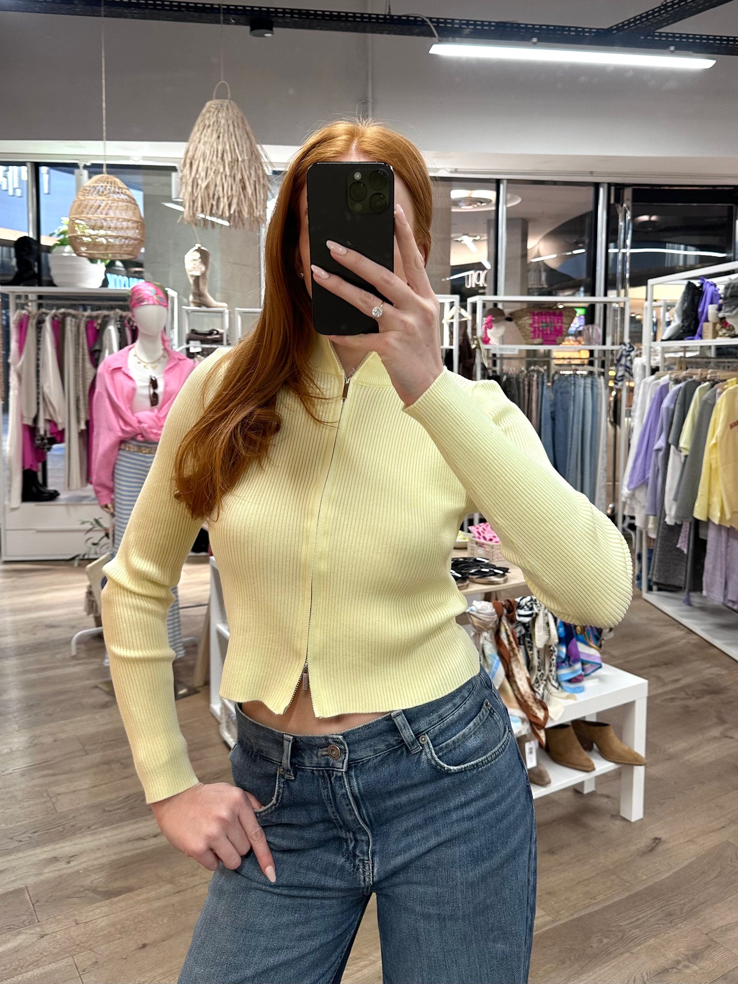 Cropped Zipup Cardigan