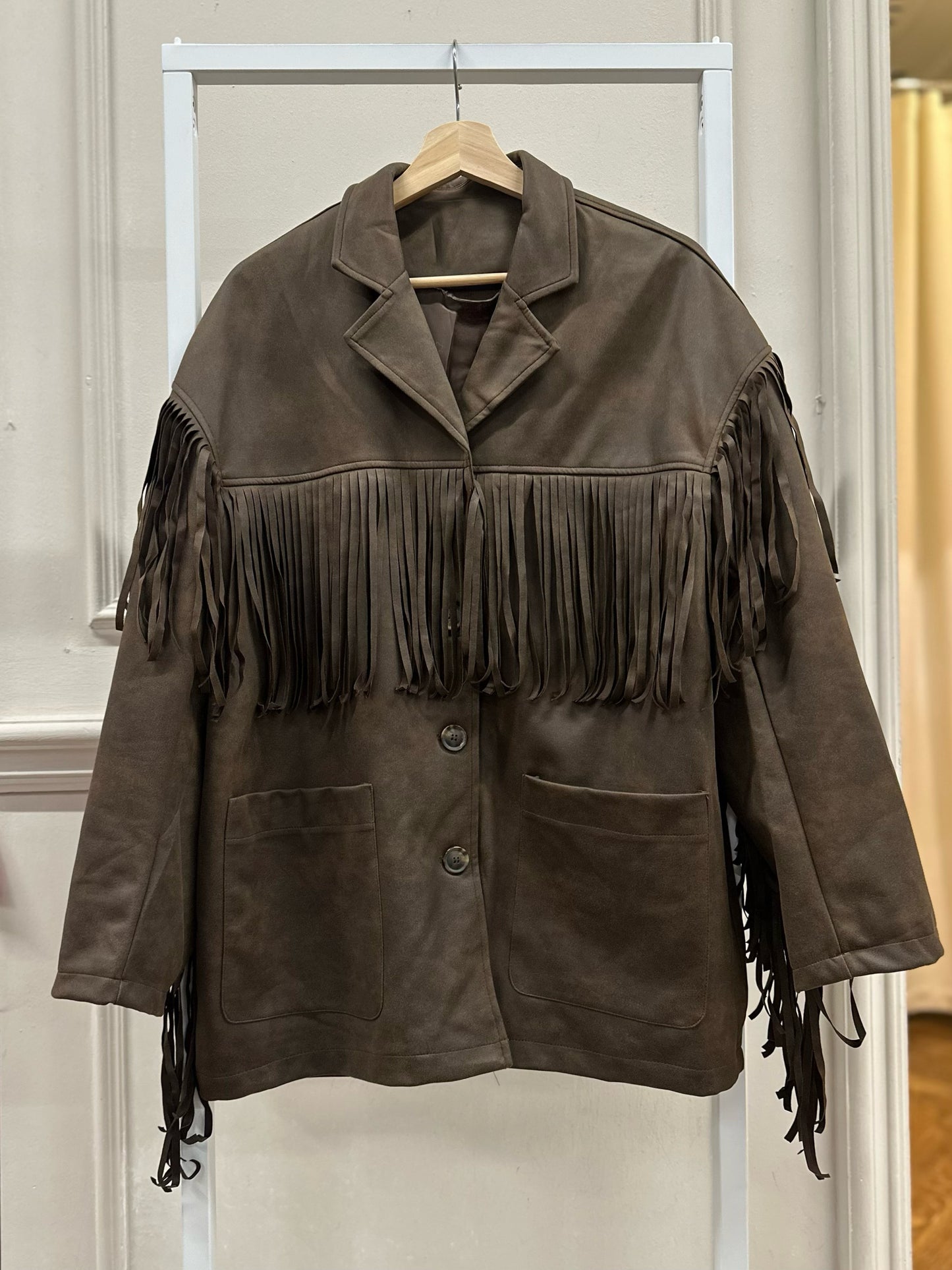 Fransen Lederjacke in Braun