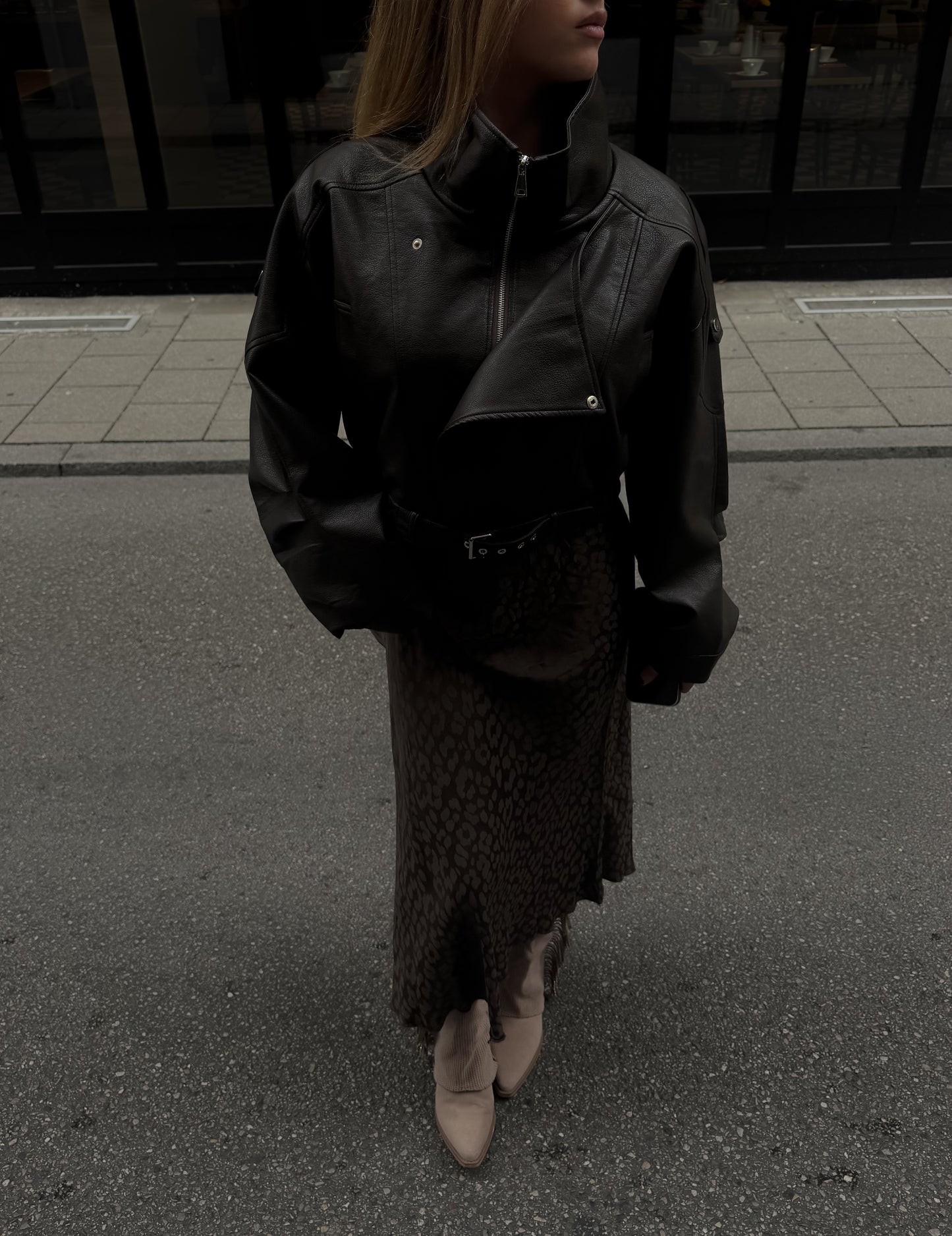 Leopard Satin Midi Skirt