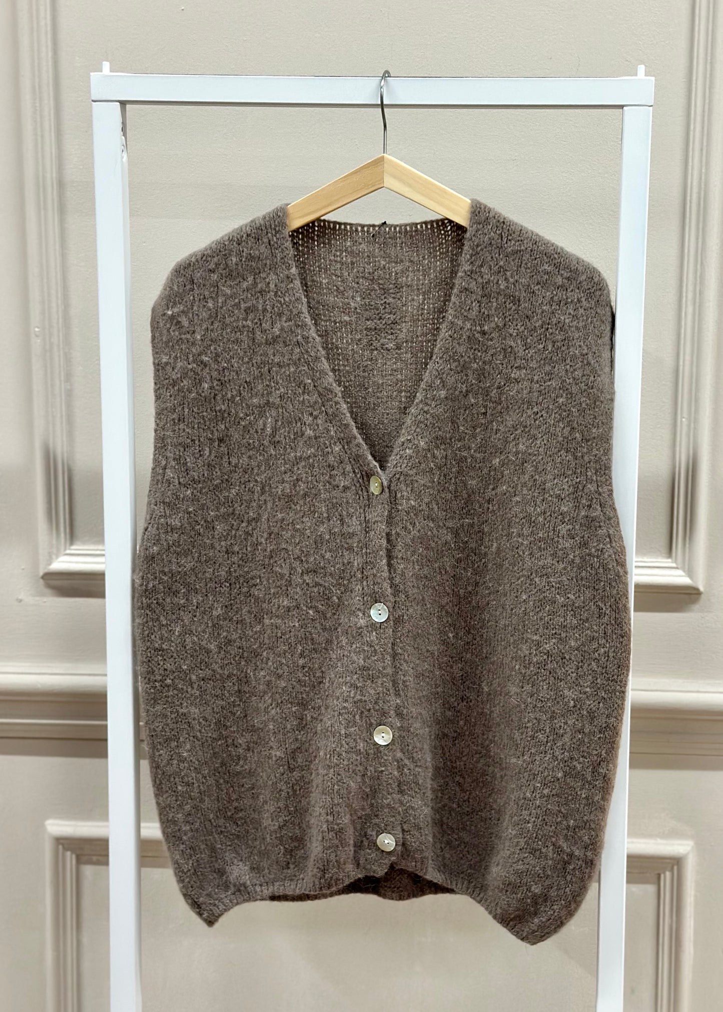 Alpaka Weste in Taupe