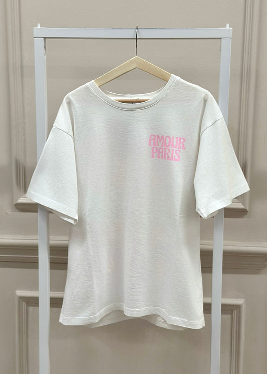 Amour Paris T-Shirt in Weiß