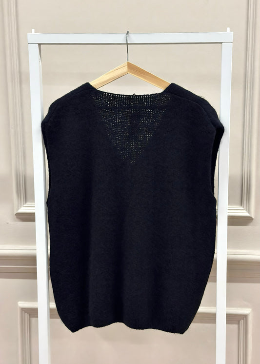 Alpaka Weste in Schwarz