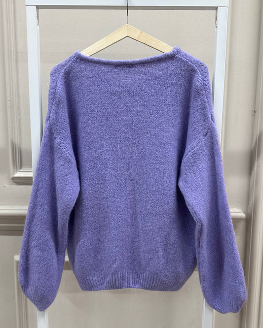 Alpaka Cardigan in Lila