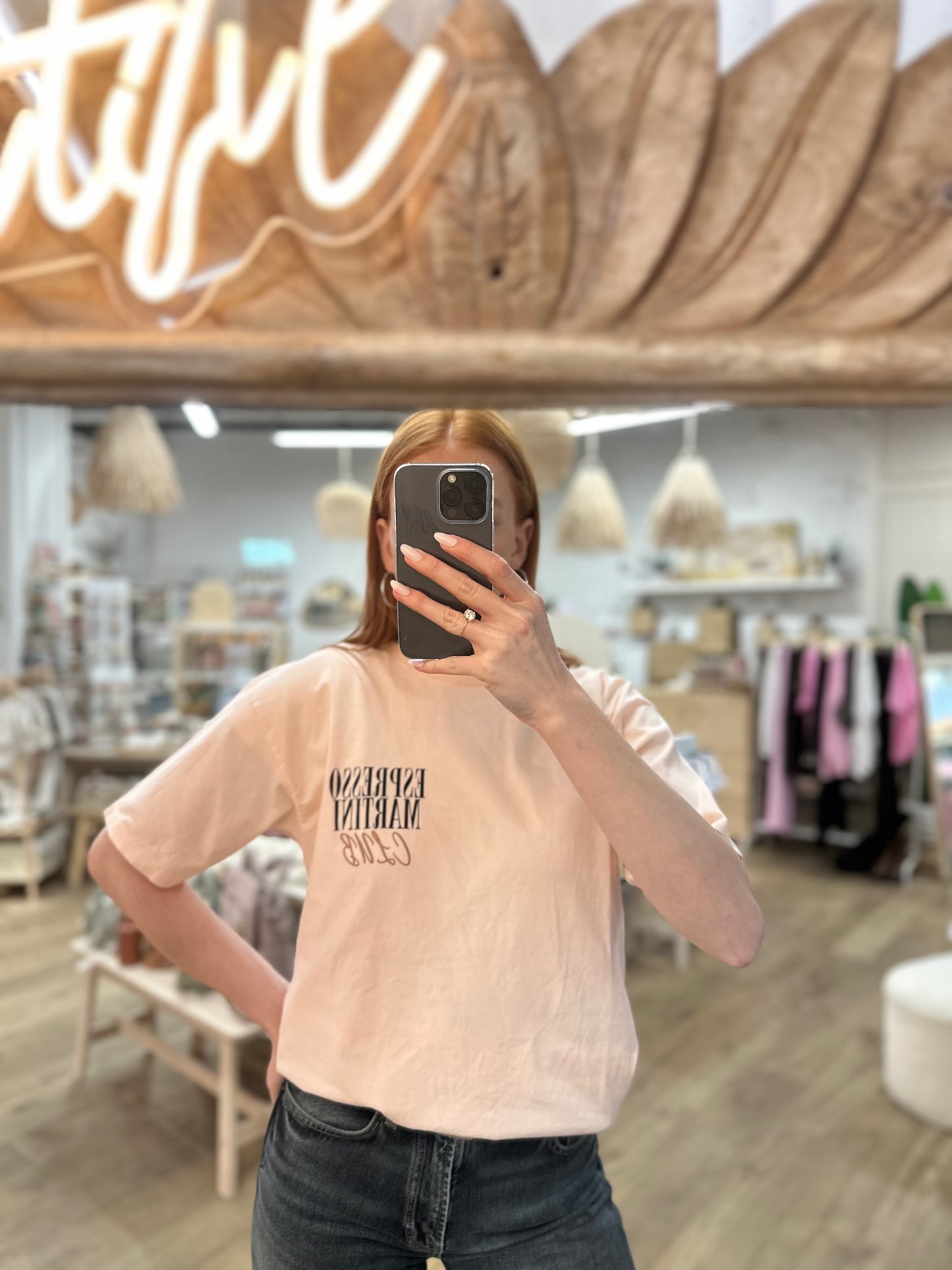 Espresso Martini T-Shirt in Apricot