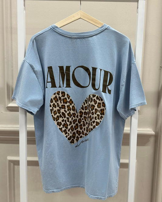 Amour T-Shirt in Blau/Leo