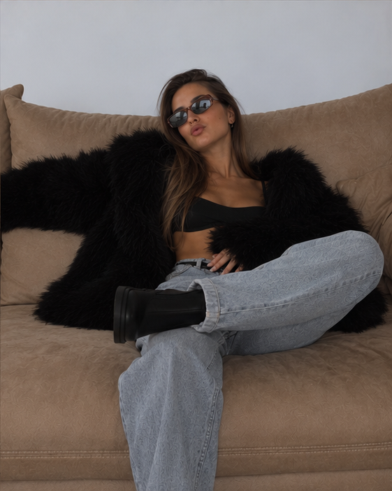 FAKE FUR JACKET BLACK