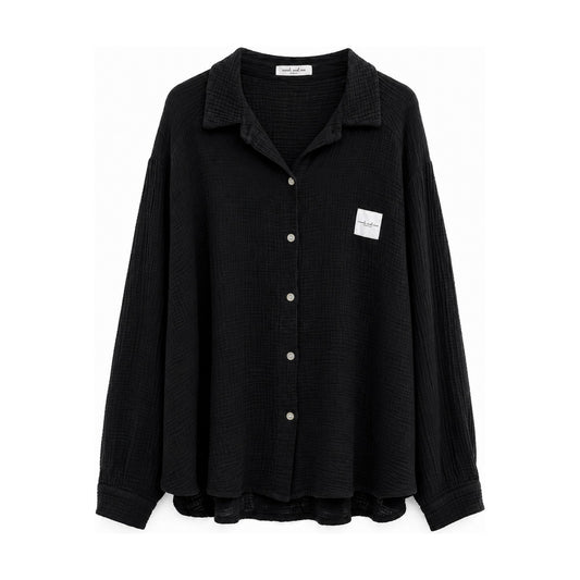 Musselin Bluse Black