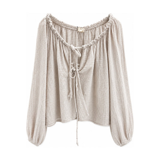 Musselin Bluse beige